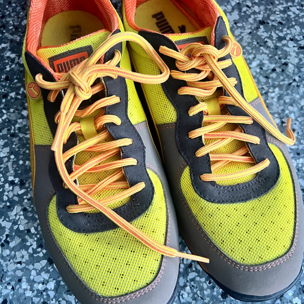 Puma Yellow and Gray Sneakers Athletic Low-Top